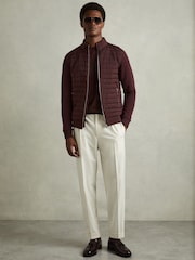 Burdeos - Chaqueta híbrida guateada de punto con cremallera Freddie de Reiss - Imagen 3 de 7