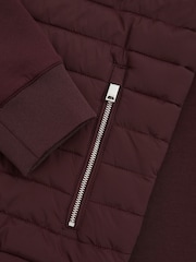 Burdeos - Chaqueta híbrida guateada de punto con cremallera Freddie de Reiss - Imagen 7 de 7