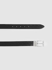Reiss Black Ryder Leather Reversible Logo Debossed Belt - Image 3 of 5