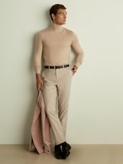 Reiss Washed Stone Caine Merino Roll-Neck Jumper - Image 1 of 5