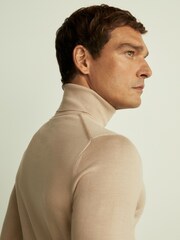 Reiss Washed Stone Caine Merino Roll-Neck Jumper - Image 3 of 5