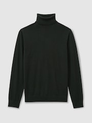 Reiss Dark Military Green Caine Merino Roll-Neck Jumper - Image 2 of 6