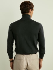 Reiss Dark Military Green Caine Merino Roll-Neck Jumper - Image 5 of 6