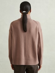 Reiss Mink Corrine 100% Cashmere Roll Neck Jumper - Image 4 of 6