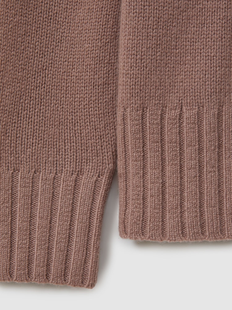 Reiss Mink Corrine 100% Cashmere Roll Neck Jumper - Image 6 of 6