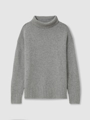 Reiss Grey Marl Corrine 100% Cashmere Roll Neck Jumper - Image 2 of 6