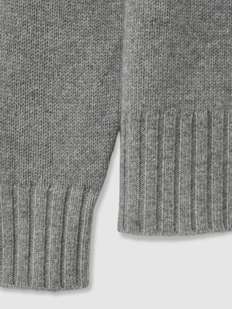 Reiss Grey Marl Corrine 100% Cashmere Roll Neck Jumper - Image 6 of 6