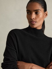 Reiss Black Flo 100% Cashmere Roll-Neck Jumper - Image 4 of 7