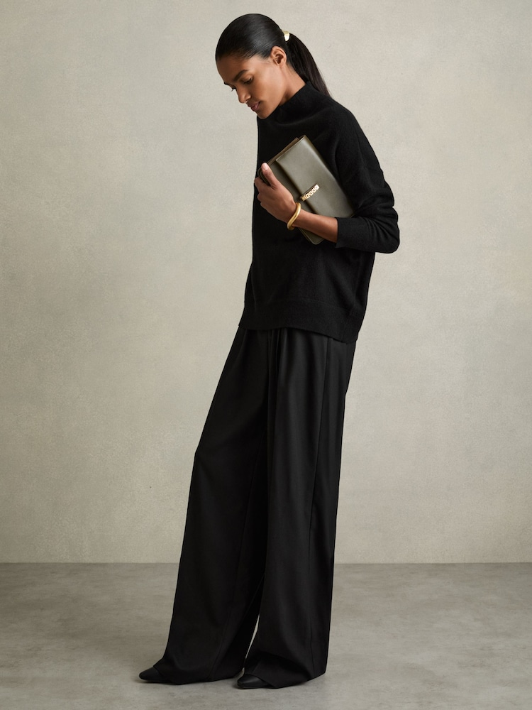 Reiss Black Flo 100% Cashmere Roll-Neck Jumper - Image 5 of 7