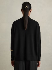 Reiss Black Flo 100% Cashmere Roll-Neck Jumper - Image 6 of 7