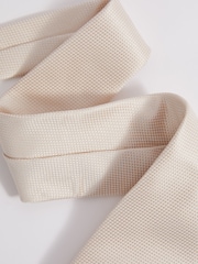 Reiss Oatmeal Ceremony Textured Silk-Blend Tie - Image 3 of 6