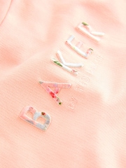 Baker by Ted Baker Peach Pink Top and Floral Leggings Set - Image 3 of 4