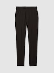 Reiss Brown Shadow Wool Tuxedo Trousers Slim Fit - Image 2 of 6