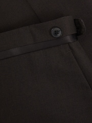 Reiss Brown Shadow Wool Tuxedo Trousers Slim Fit - Image 6 of 6