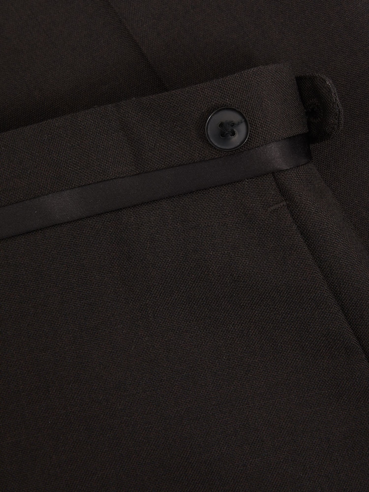 Reiss Brown Shadow Wool Tuxedo Trousers Slim Fit - Image 6 of 6