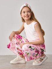 Baker by Ted Baker Pink Pleated Leg Floral Print Jumpsuit - Image 3 of 9