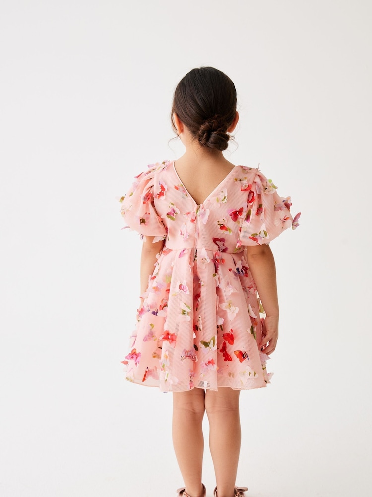 Baker by Ted Baker Pink 3D Butterfly Dress - Image 2 of 9