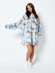 Disney Jaq and Gus Blanket Hoodie in Blue - Image 1 of 4