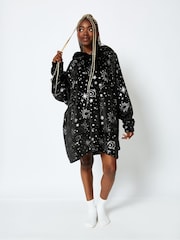 Starry Night Blanket Hoodie in Black & Silver - Image 1 of 4