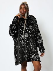 Starry Night Blanket Hoodie in Black & Silver - Image 2 of 4