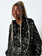 Starry Night Blanket Hoodie in Black & Silver - Image 3 of 4