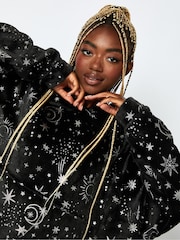 Starry Night Blanket Hoodie in Black & Silver - Image 4 of 4