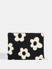Skinnydip Black Daisy Fuzzy Laptop Case - 16 - Image 1 of 5