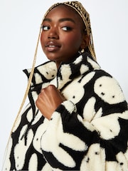 Miffy x Skinnydip Repeat Print Longline Fleece in Black and White - Image 5 of 6