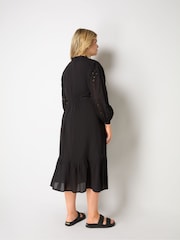 Live Unlimited Curve Cotton Cut Work Detail Black Dress - Image 6 of 6