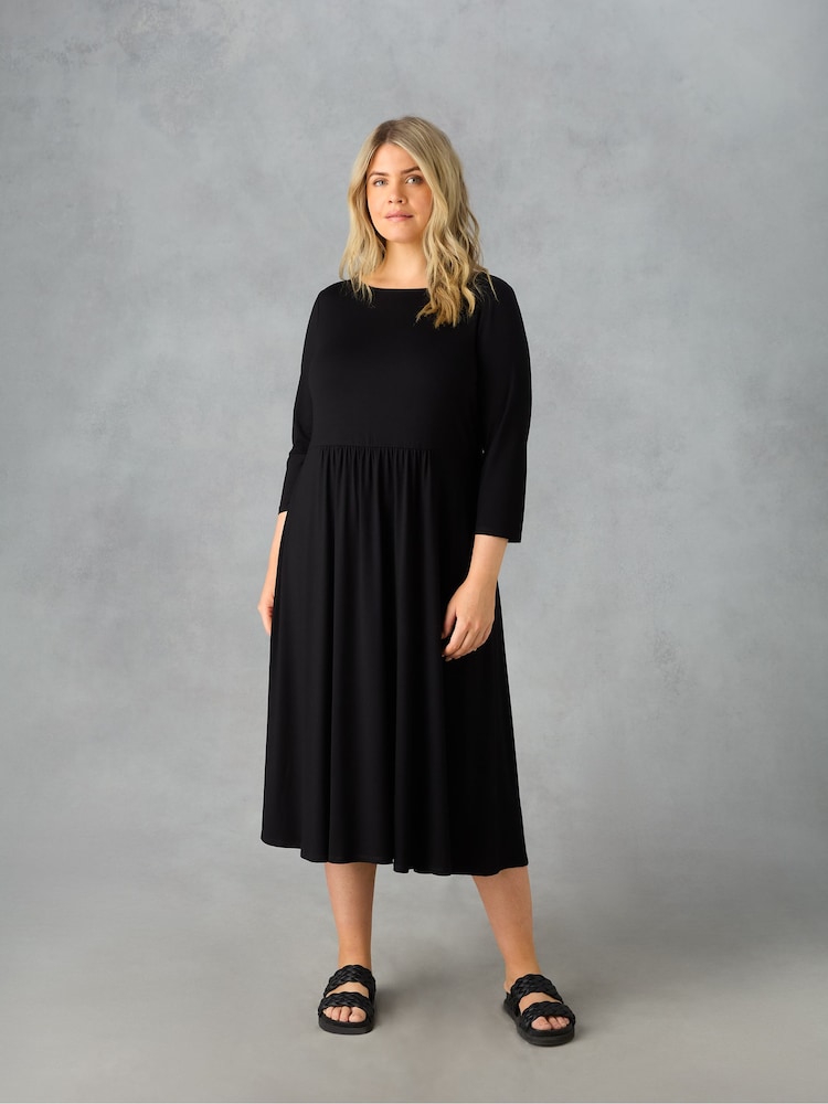 Live Unlimited Curve Jersey Midi Black Dress - Image 1 of 4