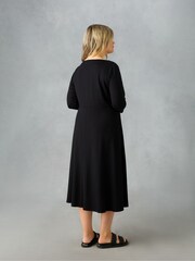 Live Unlimited Curve Jersey Midi Black Dress - Image 4 of 4