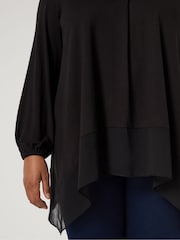 Live Unlimited Curve Jersey Hanky Hem Black Tunic - Image 2 of 4