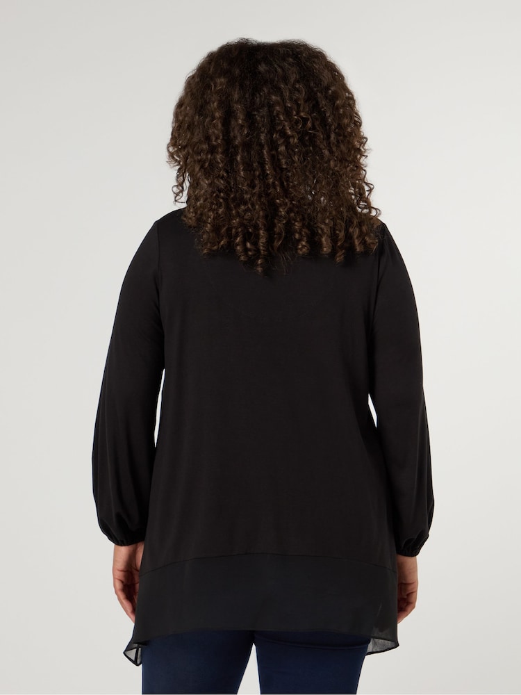 Live Unlimited Curve Jersey Hanky Hem Black Tunic - Image 4 of 4