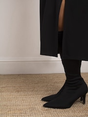 Live Unlimited Curve Jersey V-Neck Midi Black Dress - Image 4 of 5