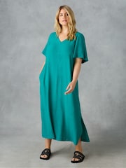Live Unlimited Green Curve V-Neck T-Shirt Maxi Dress - Image 1 of 4