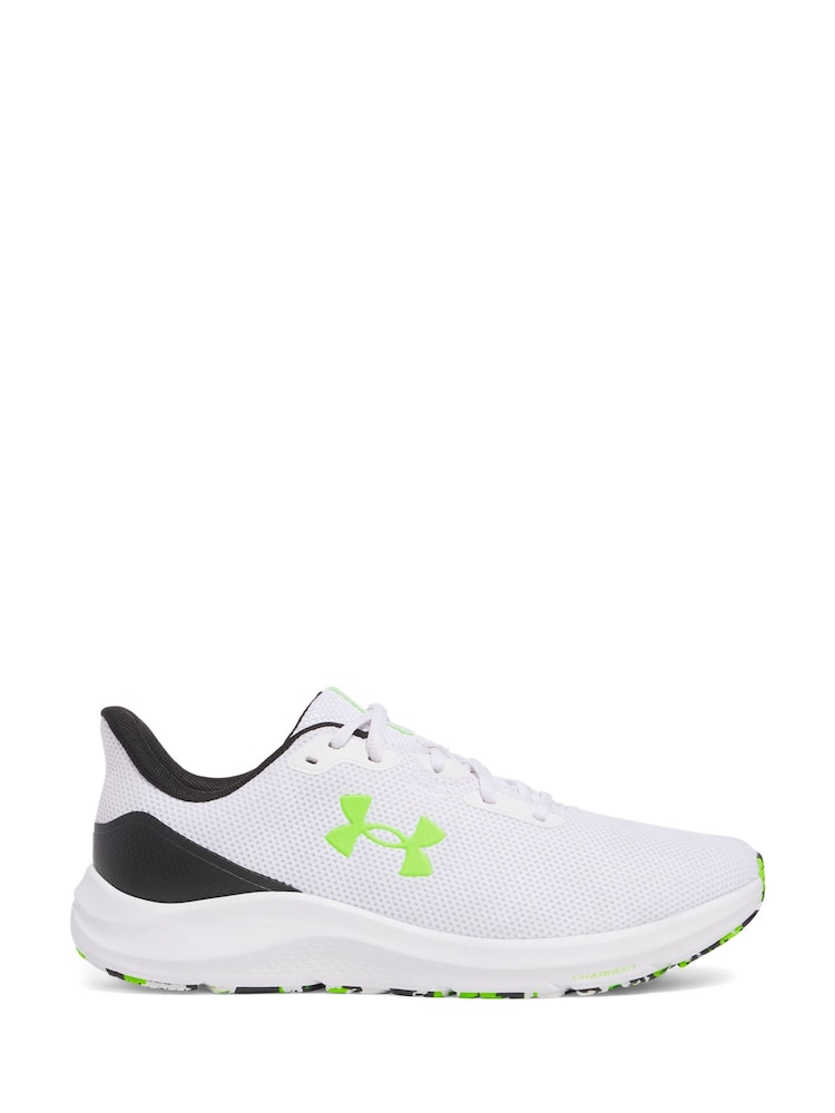 Under Armour White/Green Charged Pursuit 4 Trainers - Image 1 of 5