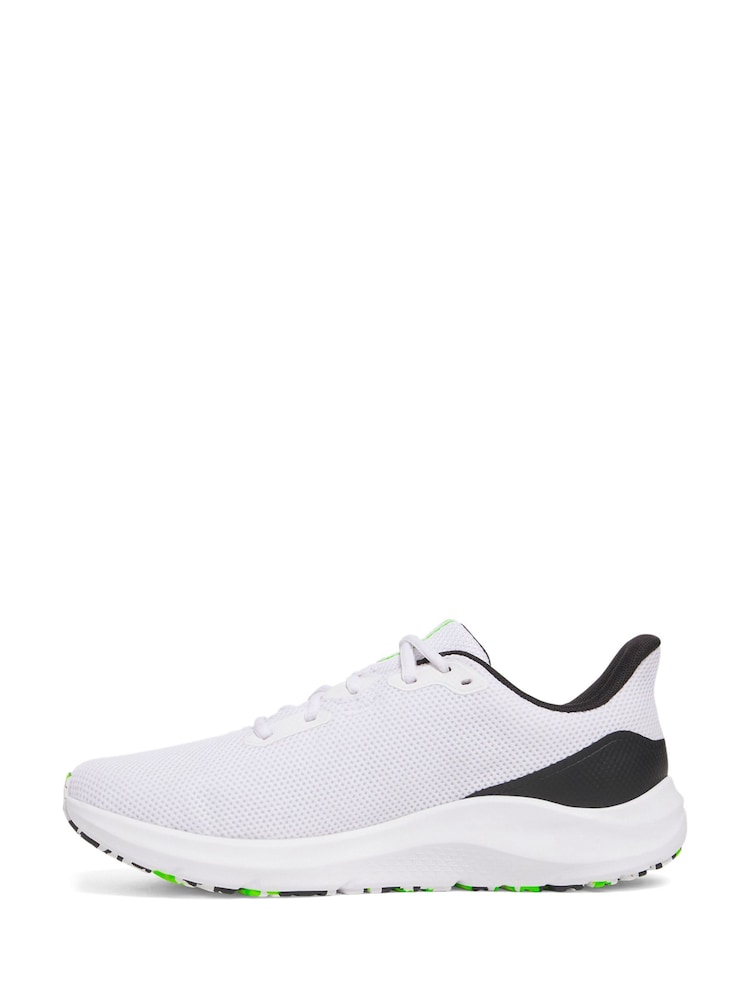 Under Armour White/Green Charged Pursuit 4 Trainers - Image 2 of 5