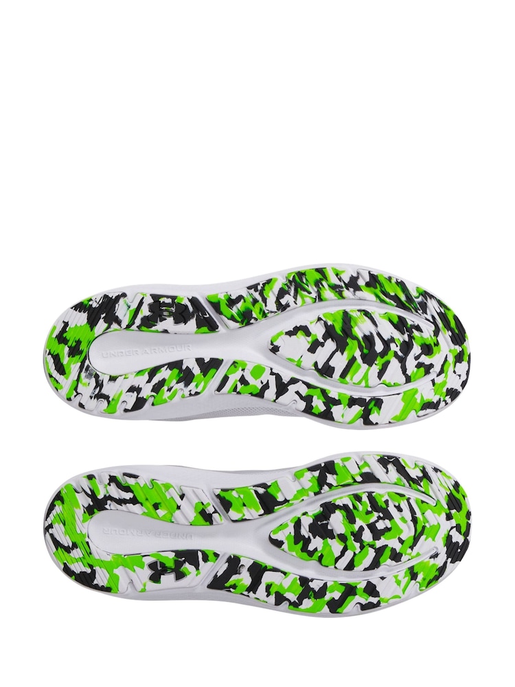 Under Armour White/Green Charged Pursuit 4 Trainers - Image 4 of 5