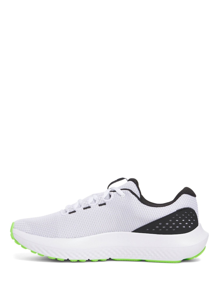 Under Armour White/Green Surge 4 Trainers - Image 2 of 5