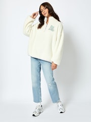 Skinnydip White Not My Problem Longline Fleece - Image 1 of 4