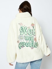 Skinnydip White Not My Problem Longline Fleece - Image 2 of 4