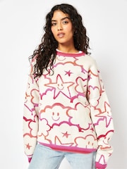 Happy Cloud Knit Jumper in Cream - Image 1 of 5