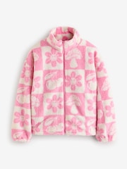 Checker Icon Borg Fleece in Pink - Image 1 of 2