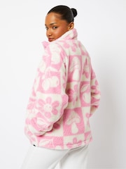 Checker Icon Borg Fleece in Pink - Image 2 of 2