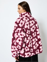 Skinnydip Pink Abstract Floral Longline Fleece - Image 2 of 3