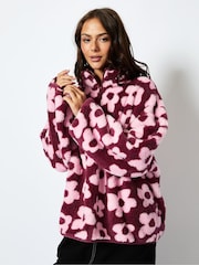 Skinnydip Pink Abstract Floral Longline Fleece - Image 3 of 3
