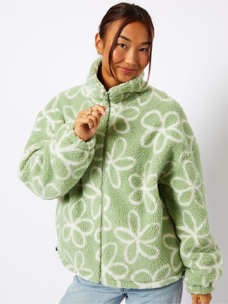 Skinnydip Green Green Doodle Flower Fleece - Image 1 of 5