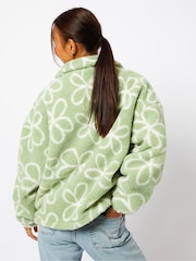 Skinnydip Green Green Doodle Flower Fleece - Image 2 of 5