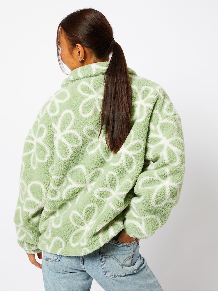 Skinnydip Green Green Doodle Flower Fleece - Image 2 of 5