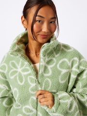 Skinnydip Green Green Doodle Flower Fleece - Image 4 of 5